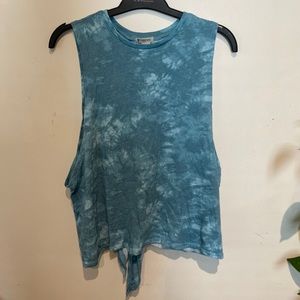 Blue Tie-Back Tye Dyed Tank